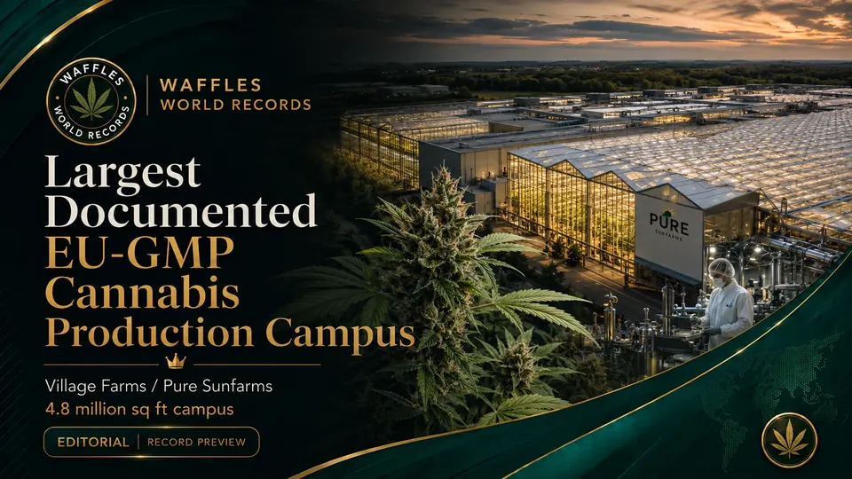 Editorial scene for Largest Documented EU-GMP Cannabis Production Campus